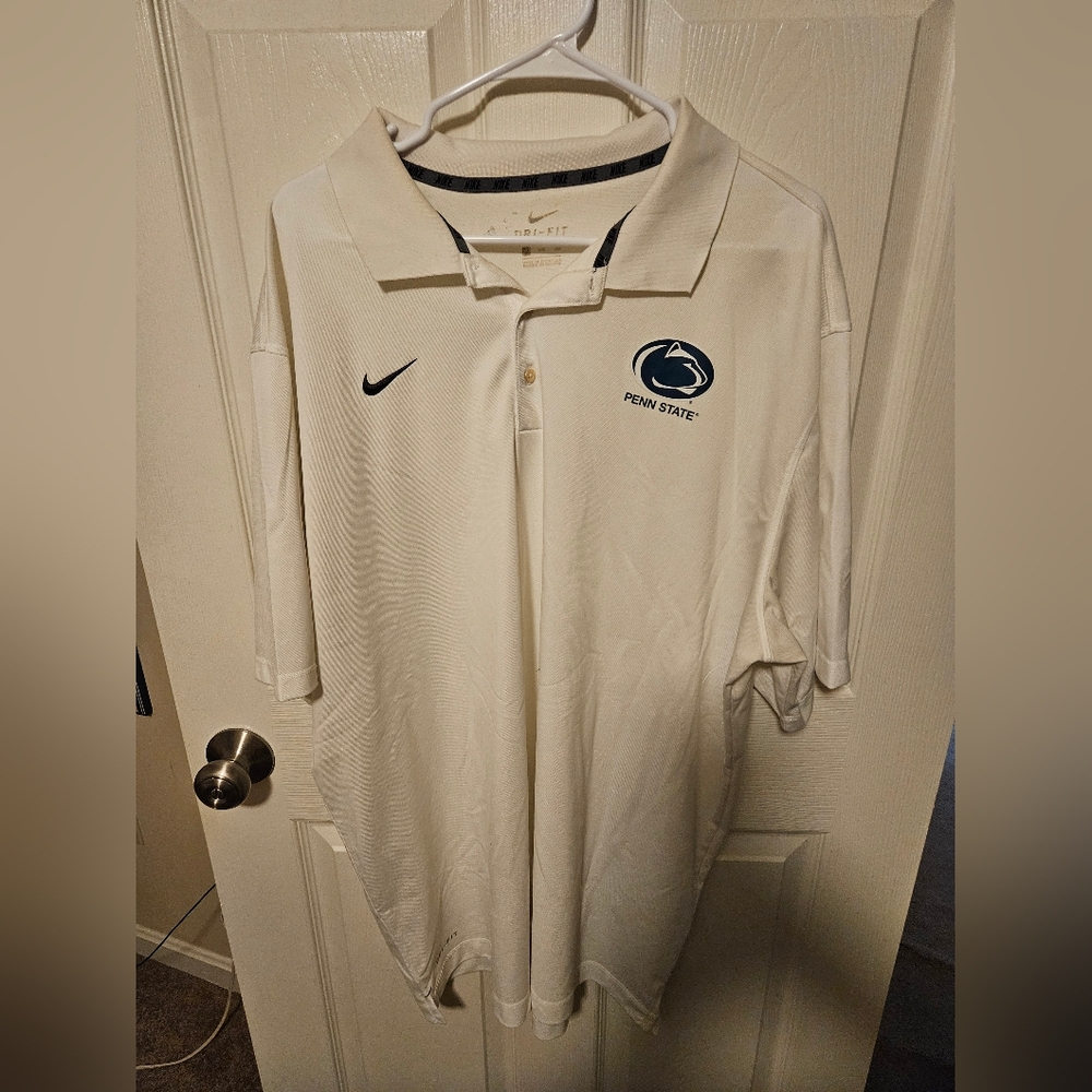 Nike 3XL Penn State Dri-Fit White Polo Shirt